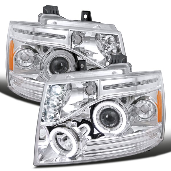 Spec-D Tuning 07-13 Chevrolet Avalanche Halo LED Projector Chrome 2LHP-AVA07-TM - main